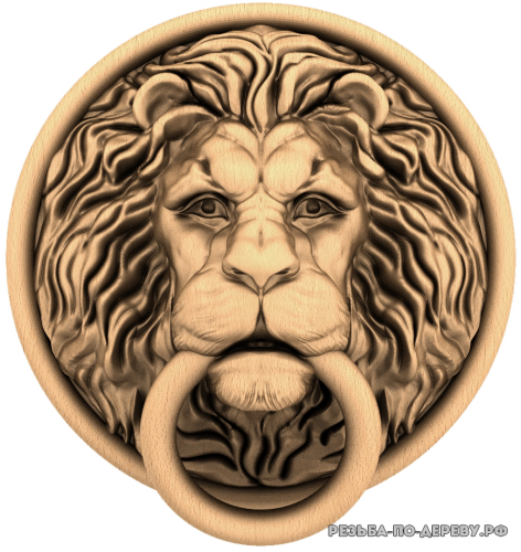 Голова льва #16 из дерева